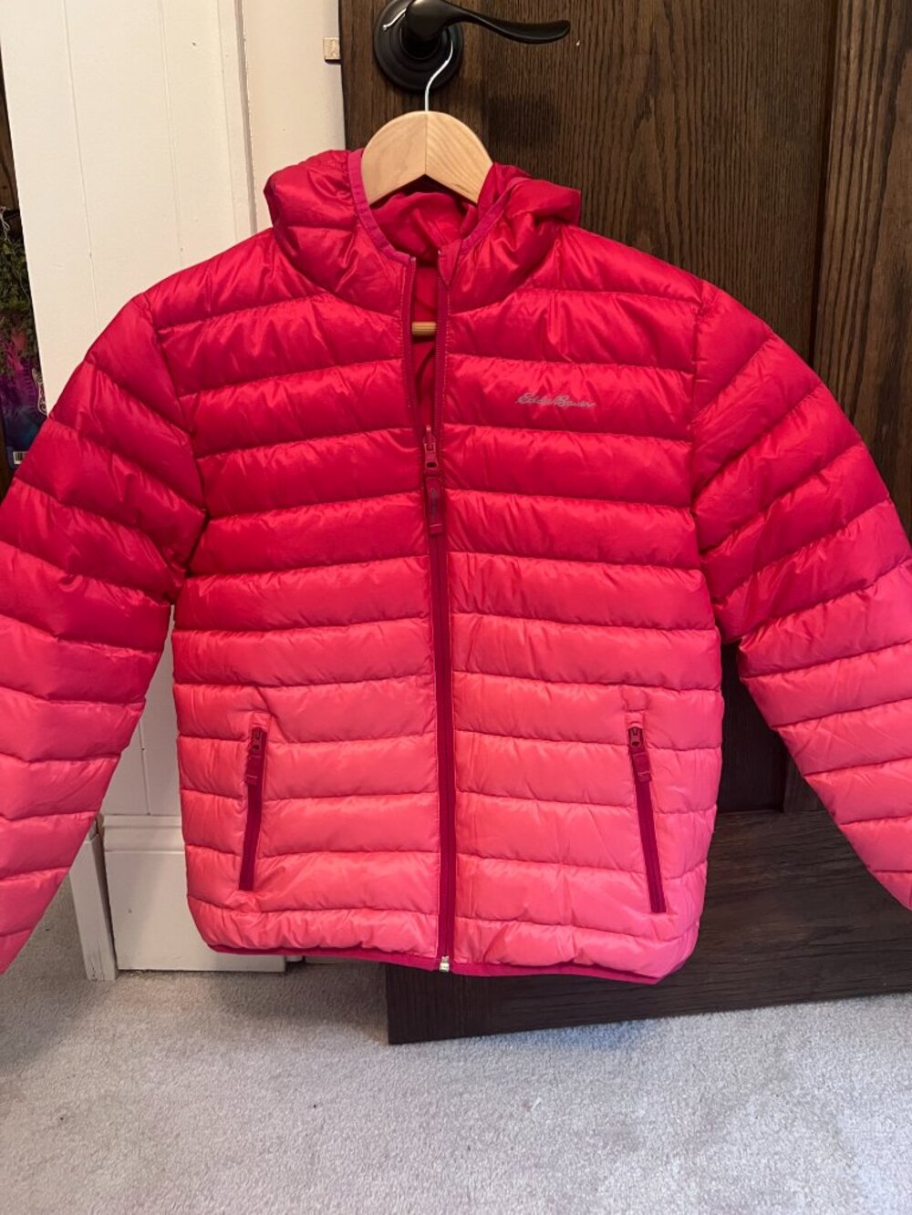 Eddie Bauer Pink Reversible Puffer Jacket Kids Size 14-16